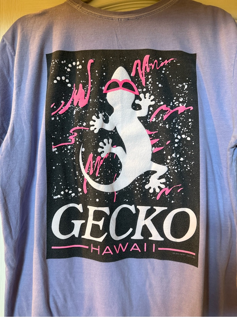 Gecko Hawaii Women's HyperFlash purple to pink tshirt vintage reissue